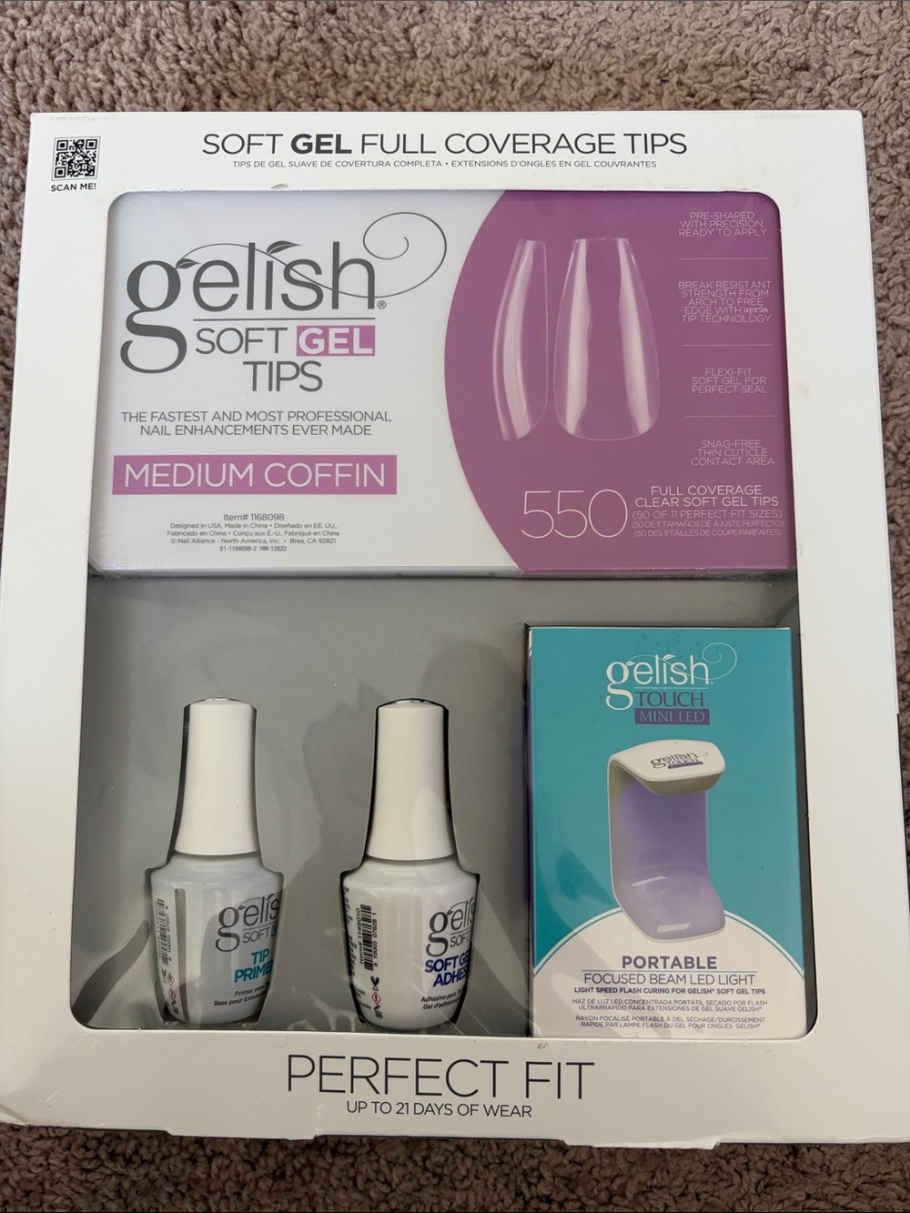 Gelish Soft Gel Perfect Fit Medium Coffin Kit